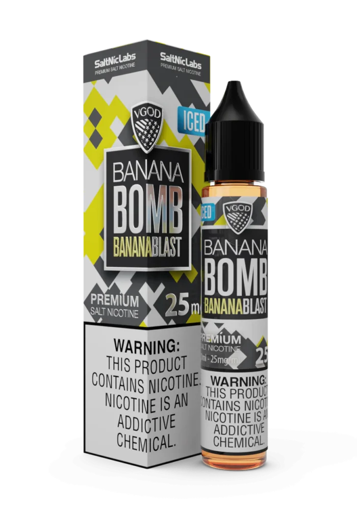 BANANA BOMB 30ML VGOD ICED SALT NIC 1 Vape Craze BANANA BOMB 30ML VGOD ICED SALT NIC 1