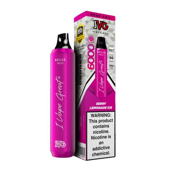 BERRY LEMONADE 20MG 50MG IVG REGAL 6000 PUFF DISPOSABLE 1 Vape Craze BERRY LEMONADE 20MG 50MG IVG REGAL 6000 PUFF DISPOSABLE1