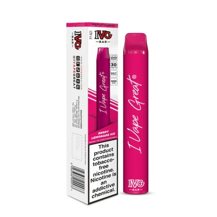 BERRY LEMONADE ICE 30MG 50MG IVG MAX BAR DISPOSABLE 1 Vape Craze BERRY LEMONADE ICE 30MG 50MG IVG MAX BAR DISPOSABLE 1