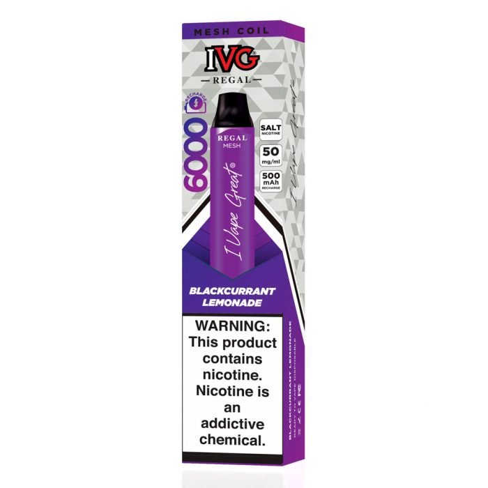 BLACKCURRANT LEMONADE 20MG 50MG IVG REGAL 6000 PUFF DISPOSABLE 1 Vape Craze BLACKCURRANT LEMONADE 20MG 50MG IVG REGAL 6000 PUFF DISPOSABLE1