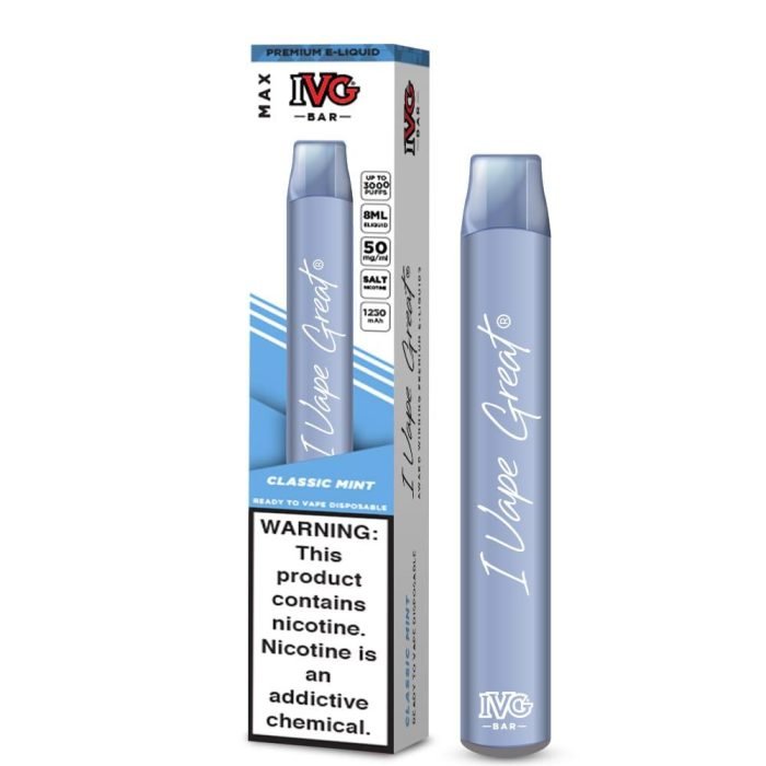 CLASSIC MINT 30MG 50MG IVG MAX BAR DISPOSABLE 1 Vape Craze CLASSIC MINT 30MG 50MG IVG MAX BAR DISPOSABLE1