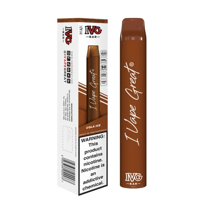 COLA ICE 30MG 50MG IVG MAX BAR DISPOSABLE 1 Vape Craze COLA ICE 30MG 50MG IVG MAX BAR DISPOSABLE1