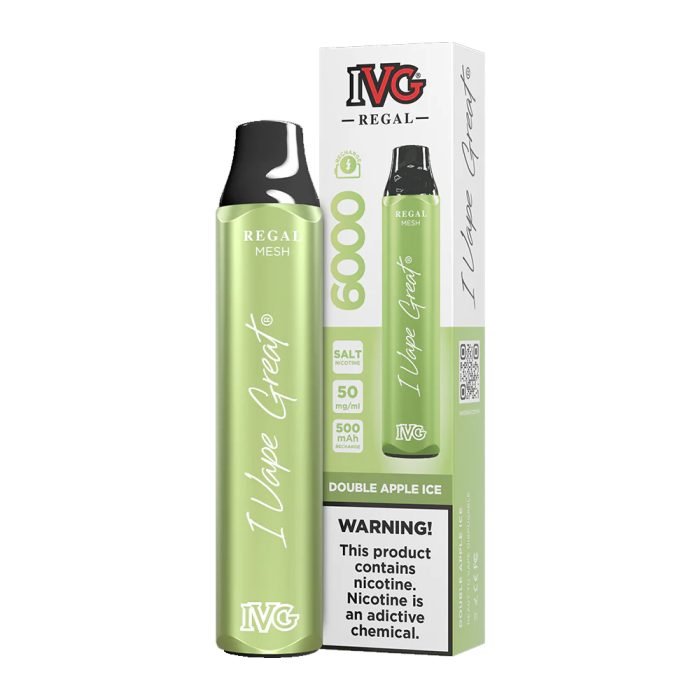 DOUBLE APPLE ICE 20MG 50MG IVG REGAL 6000 PUFF DISPOSABLE1