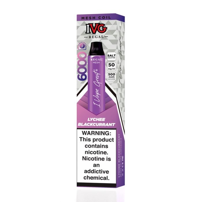 LYCHEE BLACKCURRANT 20MG 50MG IVG REGAL 6000 PUFF DISPOSABLE1