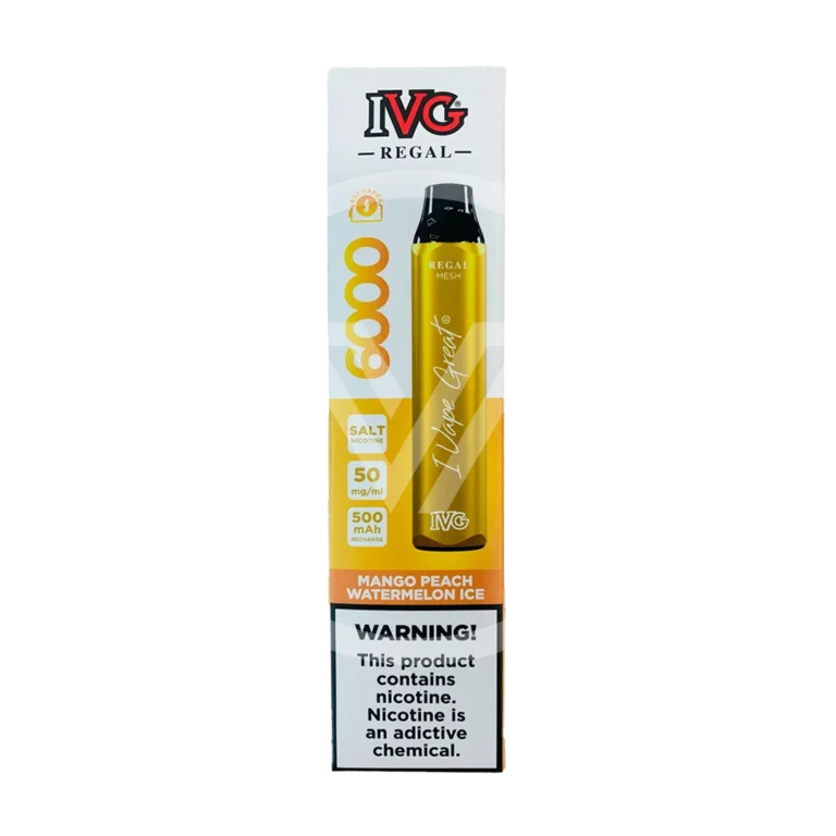 MANGO PEACH WATERMELON ICE 20MG 50MG IVG REGAL 6000 PUFF DISPOSABLE(1) MANGO PEACH WATERMELON ICE 20MG 50MG IVG REGAL 6000 PUFF DISPOSABLE - Image 1