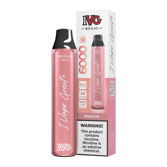 PEACH ICE 20MG 50MG IVG REGAL 6000 PUFF DISPOSABLE1