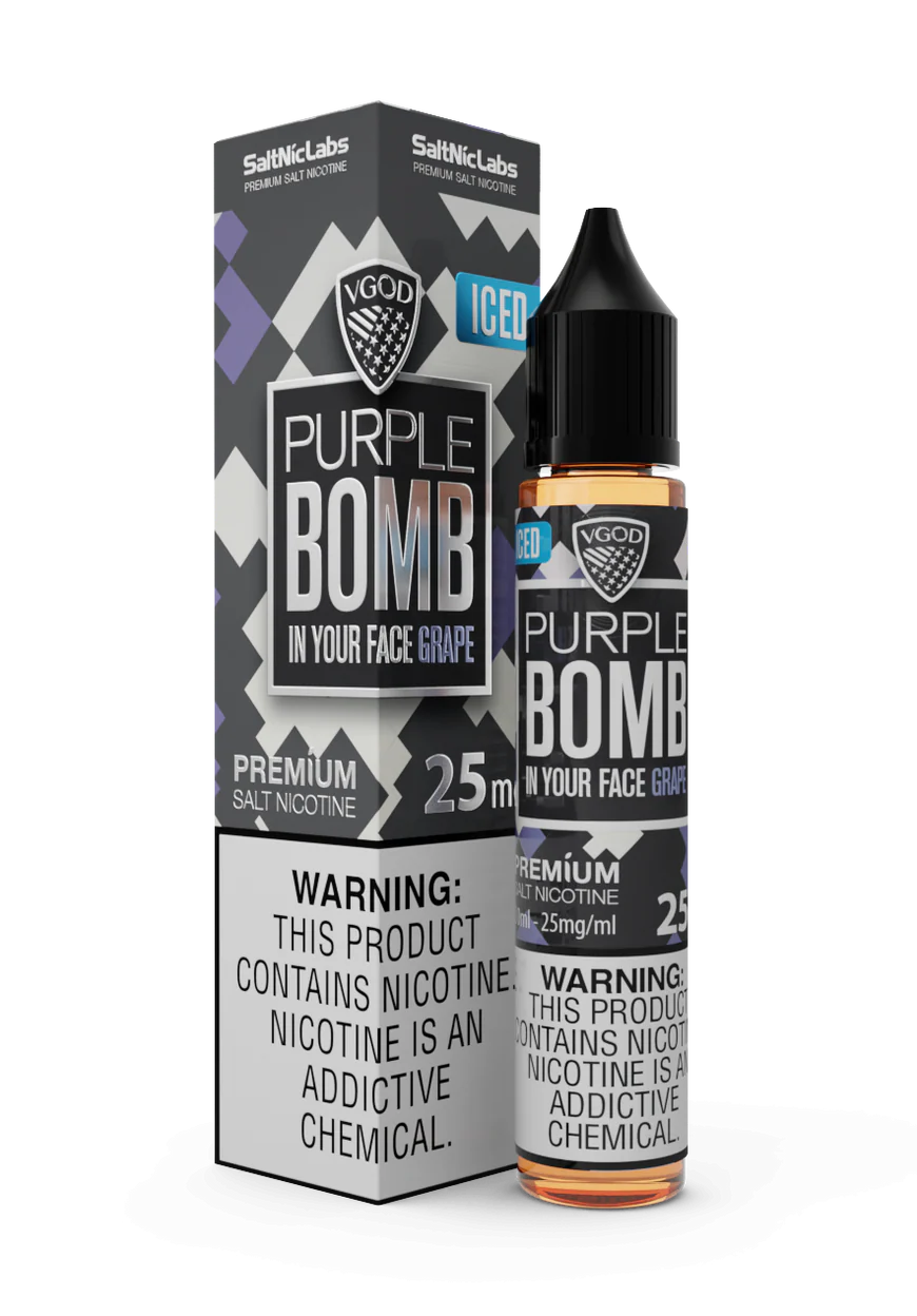 PURPLE BOMB 30ML VGOD ICED SALT NIC PURPLE BOMB 30ML VGOD ICED SALT NIC - Image 1