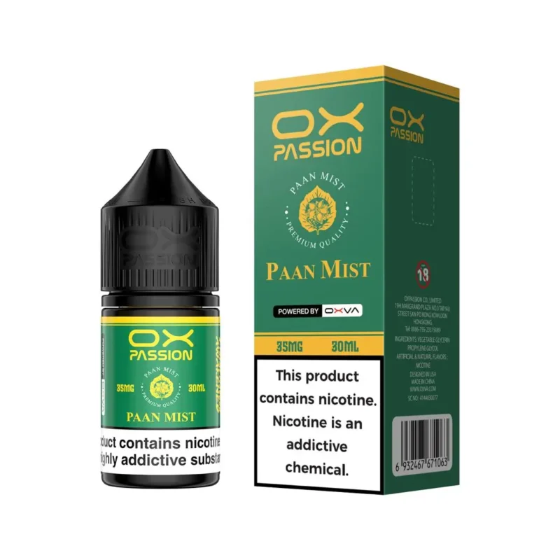 Paan Mist 30ml Ox Passion Powered by Oxva (35 55mg) Paan Mist 30ml Ox Passion Powered by Oxva (35 55mg) - Image 1