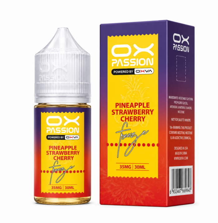 Pineapple Strawberry Cherry 30ml Ox Passion Powered by Oxva (35 55mg) 1 Vape Craze Pineapple strawberry cherry 30ml Ox Passion Powered by Oxva 35 55mg