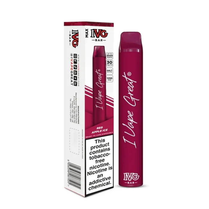 RED APPLE 30MG 50MG IVG MAX BAR DISPOSABLE 1 Vape Craze RED APPLE 30MG 50MG IVG MAX BAR DISPOSABLE1
