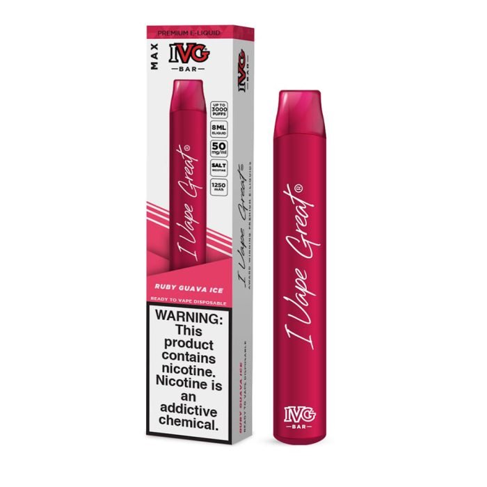RUBY GUAVA 30MG 50MG IVG MAX BAR DISPOSABLE 1 Vape Craze RUBY GUAVA 30MG 50MG IVG MAX BAR DISPOSABLE1