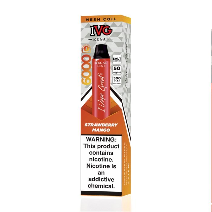 STRAWBERRY MANGO 20MG 50MG IVG REGAL 6000 PUFF DISPOSABLE 1 Vape Craze STRAWBERRY MANGO 20MG 50MG IVG REGAL 6000 PUFF DISPOSABLE1