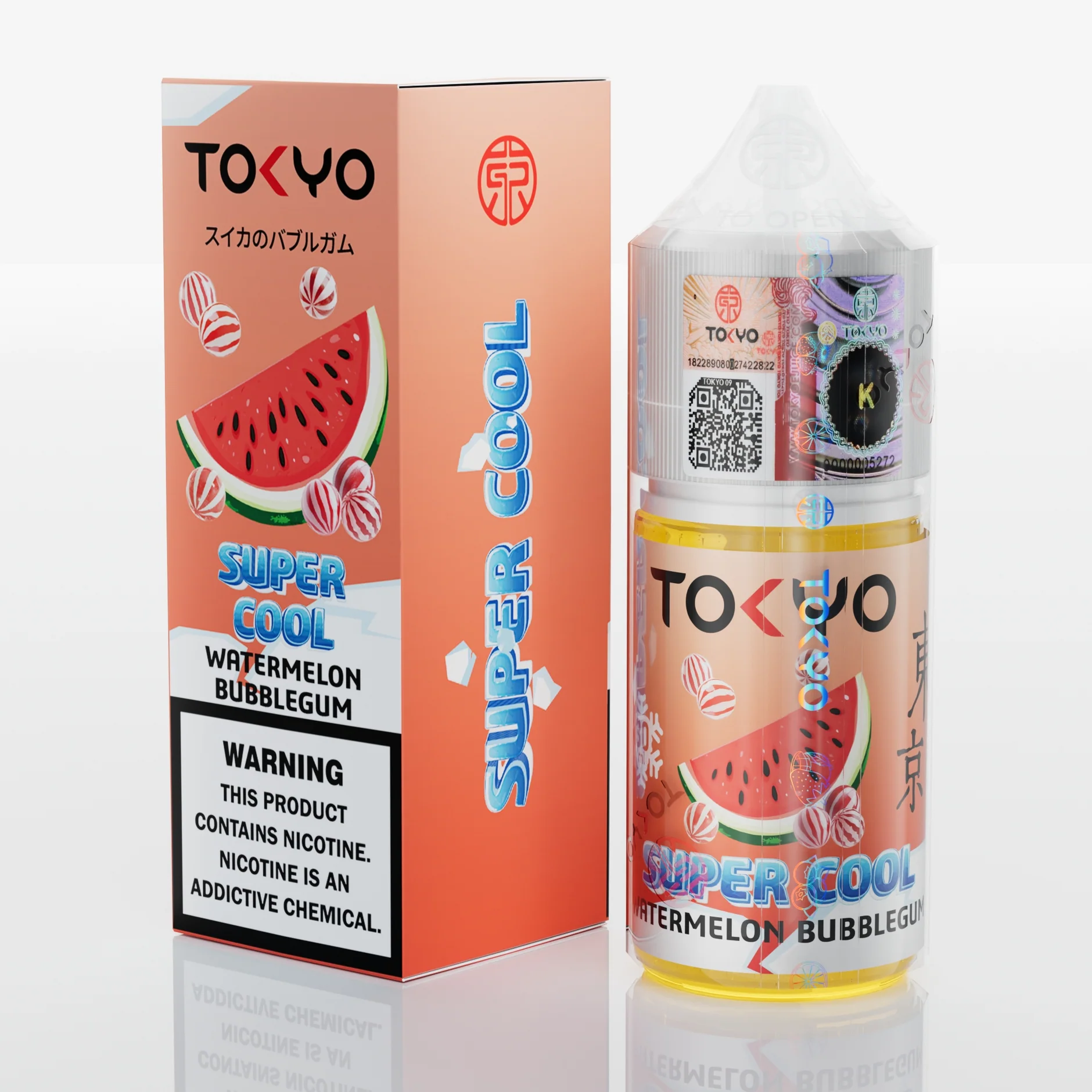 WATERMELON BUBBLEGUM ICE 30ML TOKYO SUPER COOL Tokyo Super Cool Watermelon Bubblegum 30ml - Image 1