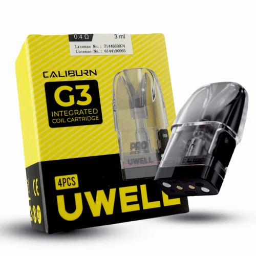 Uwell Caliburn G3 Replacement Pod Cartridge 1 Vape Craze 0.4 OHMS display
